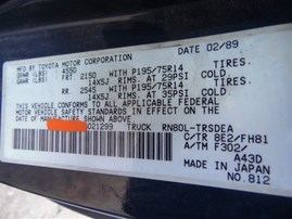 1989 TOYOTA PICK UP STANDARD CAB BLUE 2.4 AT 2WD Z19804